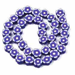 Polymerlerpärlor, Blommor, Dark Slate Blue, 38-40st