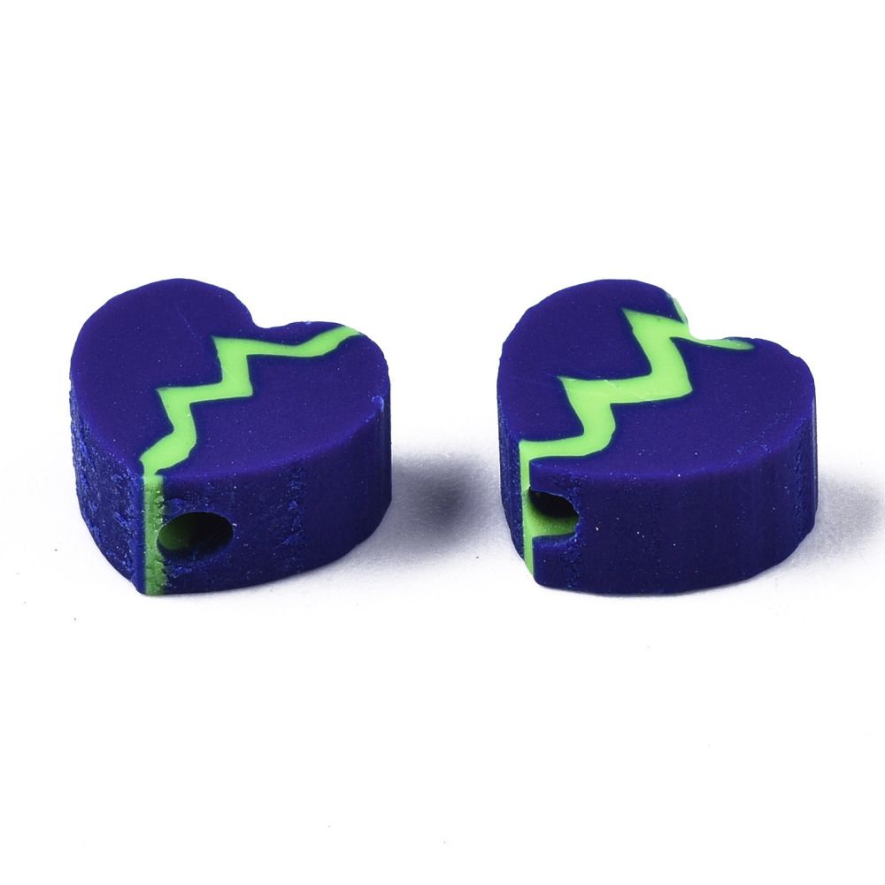 Polymerlerpärlor, Hjärtan, Dark Blue, 50 Stycken