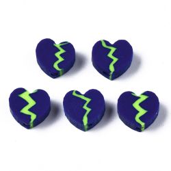 Polymerlerpärlor, Hjärtan, Dark Blue, 50 Stycken