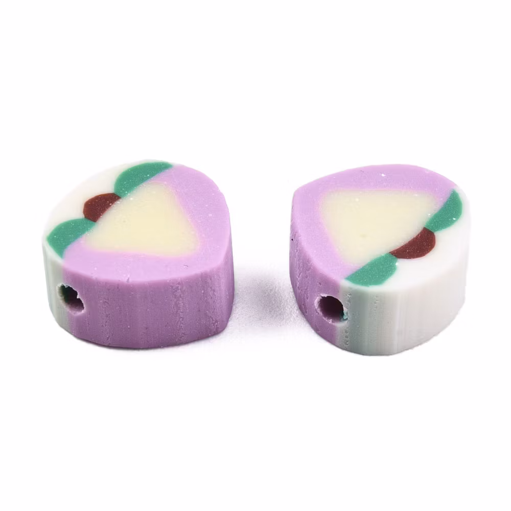 Polymerlerpärlor, Persika/Peach, Plum, 50 st