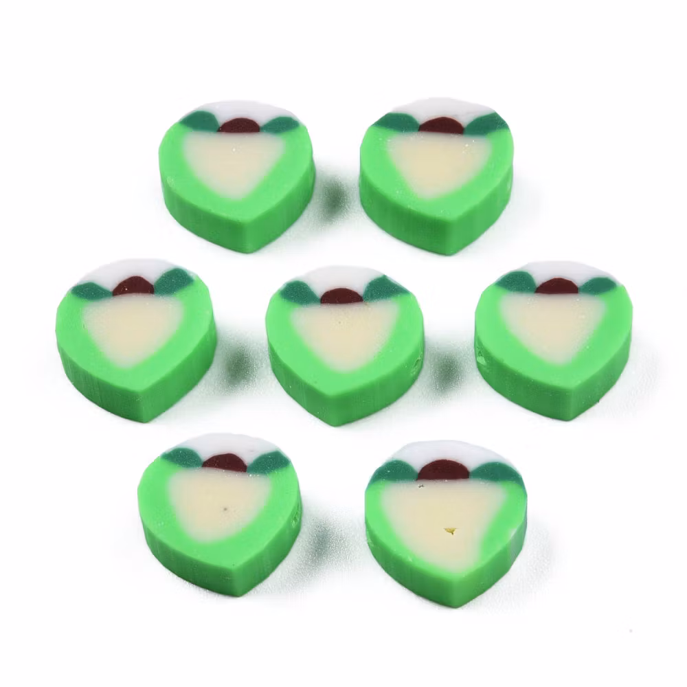 Polymerlerpärlor, Persika/Peach, Spring Green, 50 st