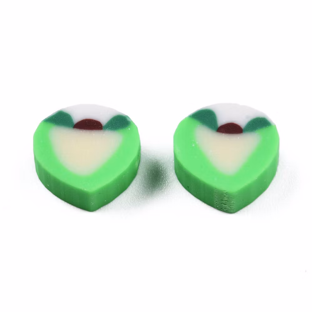Polymerlerpärlor, Persika/Peach, Spring Green, 50 st