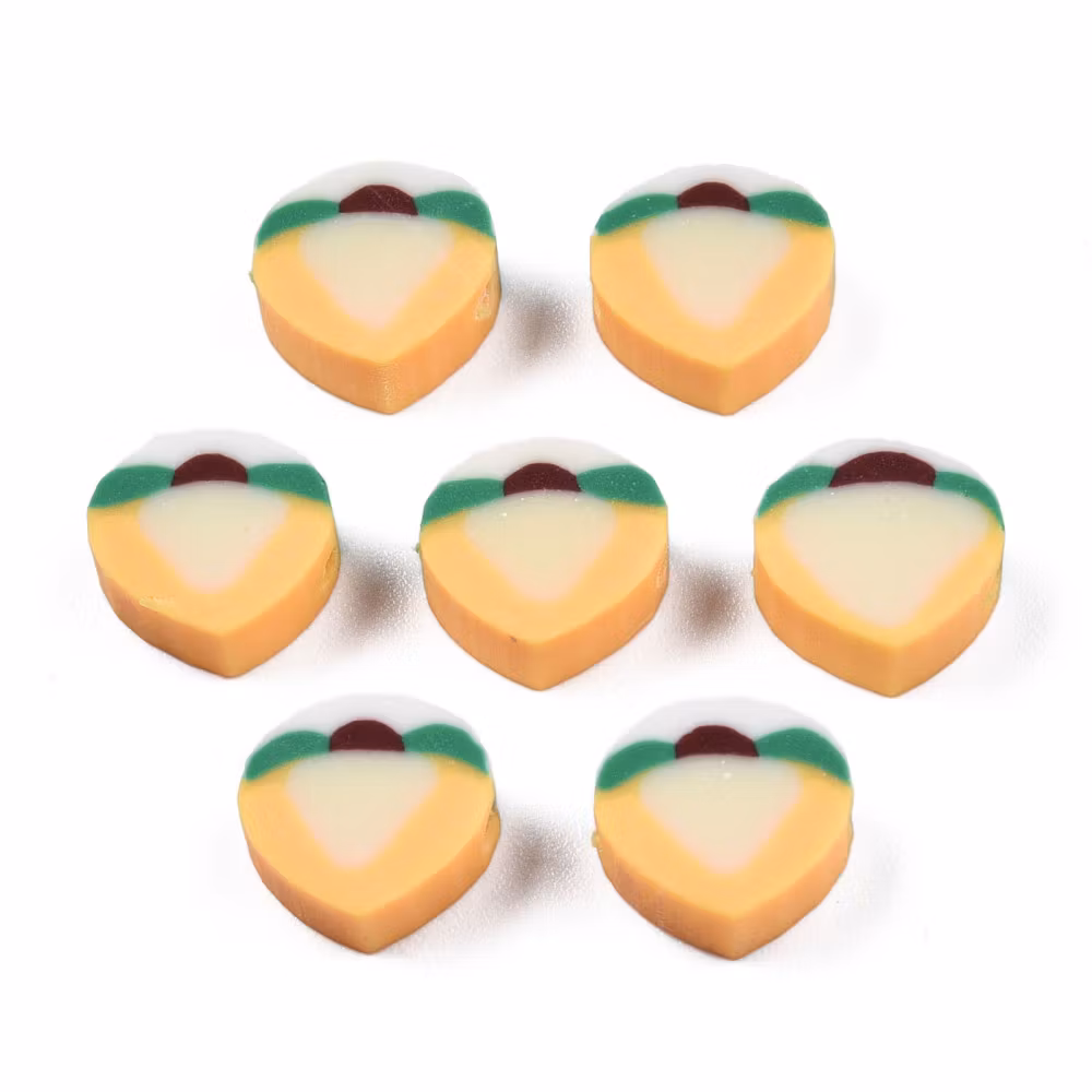 Polymerlerpärlor, Persika/Peach, Navajo White, 50 st