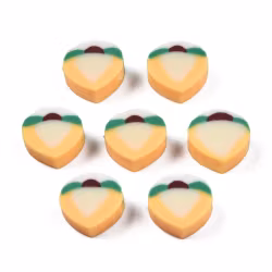 Polymerlerpärlor, Persika/Peach, Navajo White, 50 st