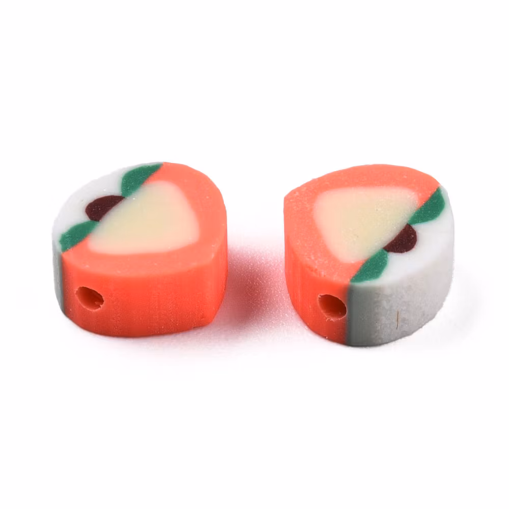 Polymerlerpärlor, Persika/Peach, Tomato, 50 st