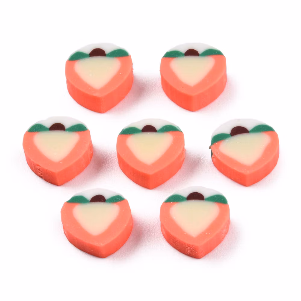 Polymerlerpärlor, Persika/Peach, Tomato, 50 st