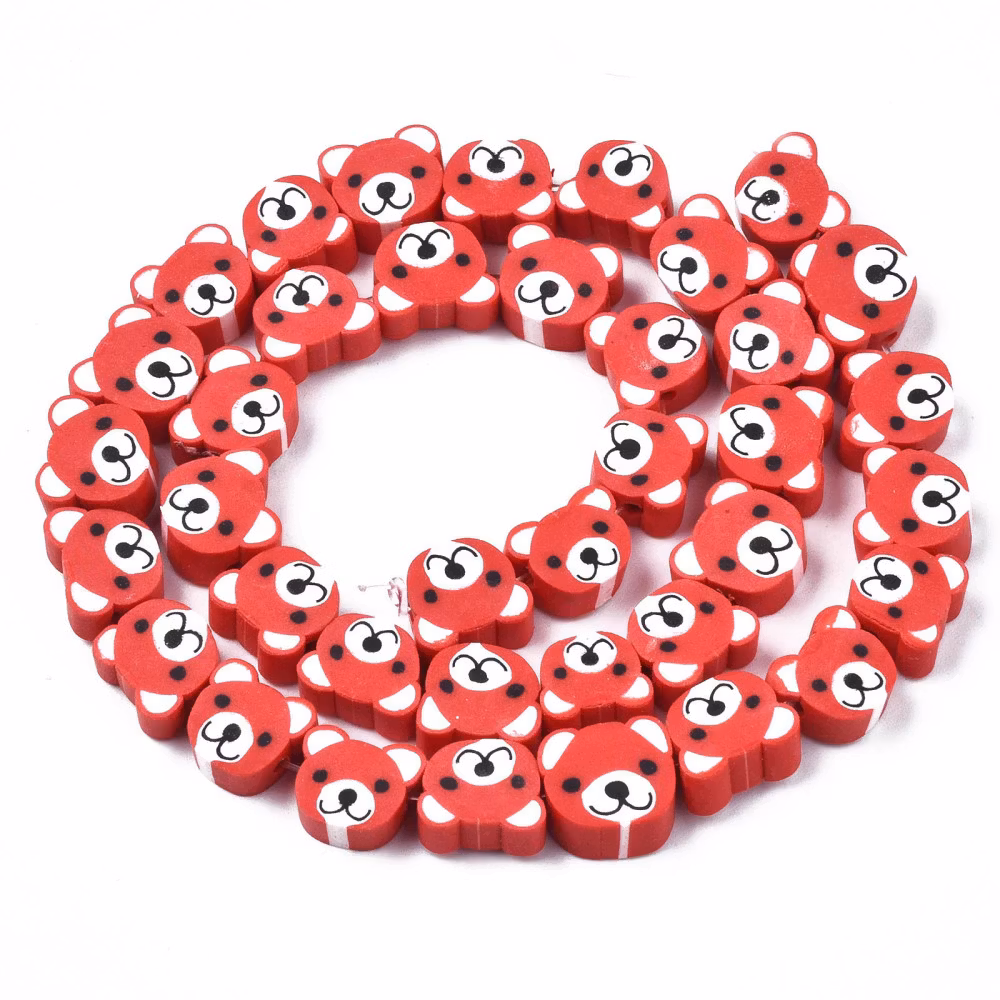 Polymerlerpärlor, Björn, Red, 37-40 st