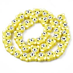 Polymerlerpärlor, Björn, Yellow, 37-40 st