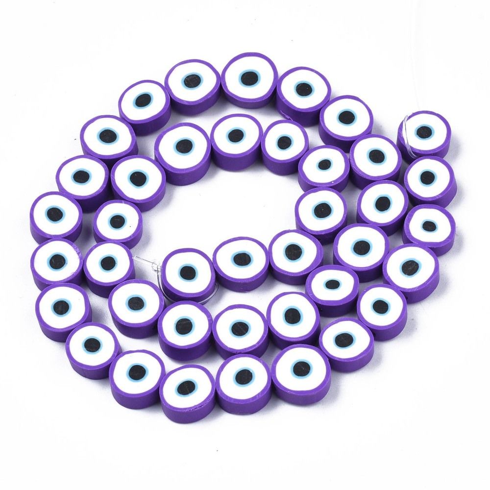 Polymerlerpärlor, Evil Eye, Dark Violet, Ca: 40 st