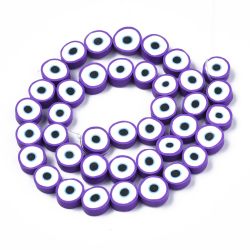 Polymerlerpärlor, Evil Eye, Dark Violet, Ca: 40 st