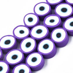 Polymerlerpärlor, Evil Eye, Dark Violet, Ca: 40 st