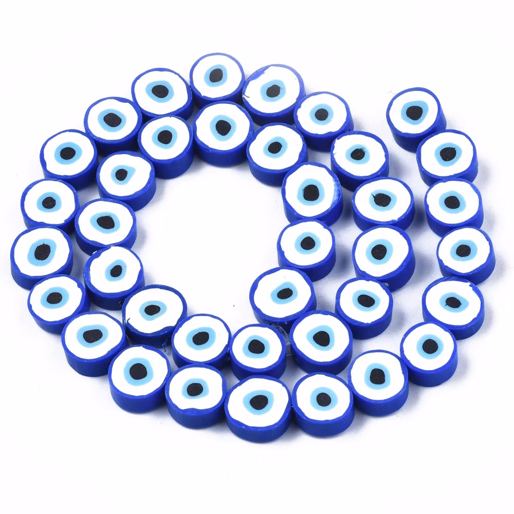 Polymerlerpärlor, Evil Eye, Medium Blue, Ca: 40 st