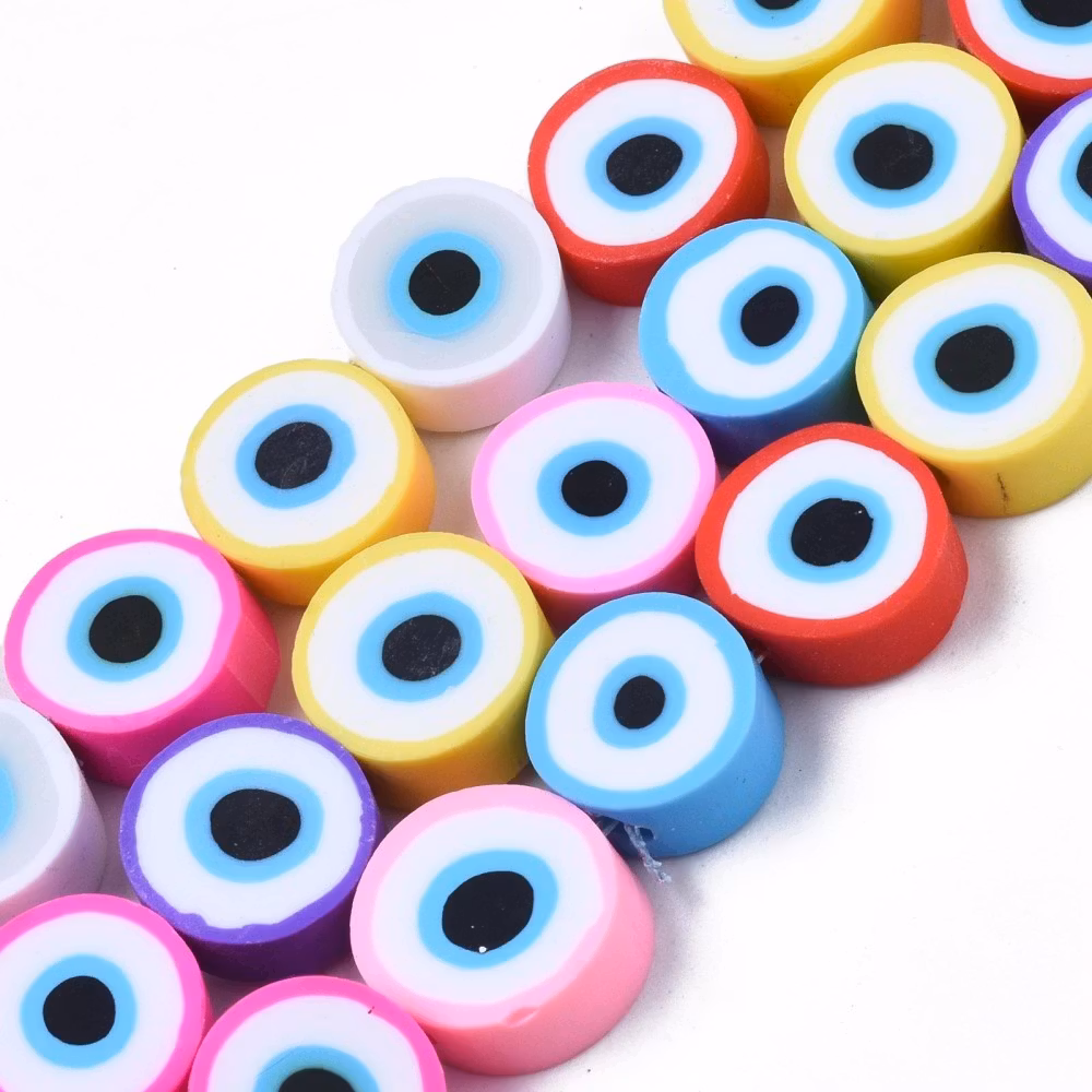 Polymerlerpärlor, Evil Eye, Mixed Color, Ca: 40 st