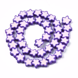 Polymerlerpärlor, Stjärna, Blue Violet, Ca: 40 st