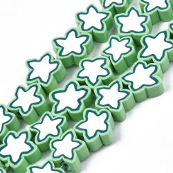 Polymerlerpärlor, Stjärna, Light Green, Ca: 40 st