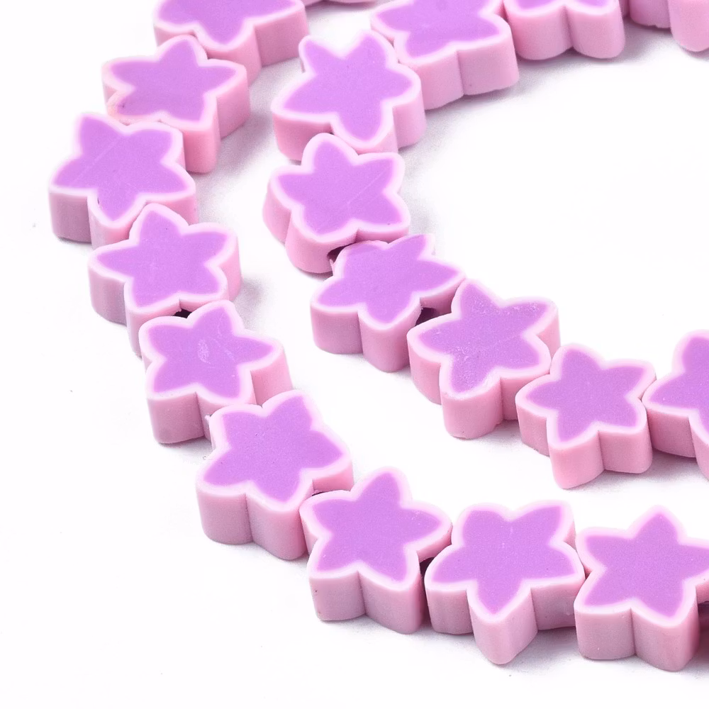 Polymerlerpärlor, Stjärna, Pink, Ca: 40 st
