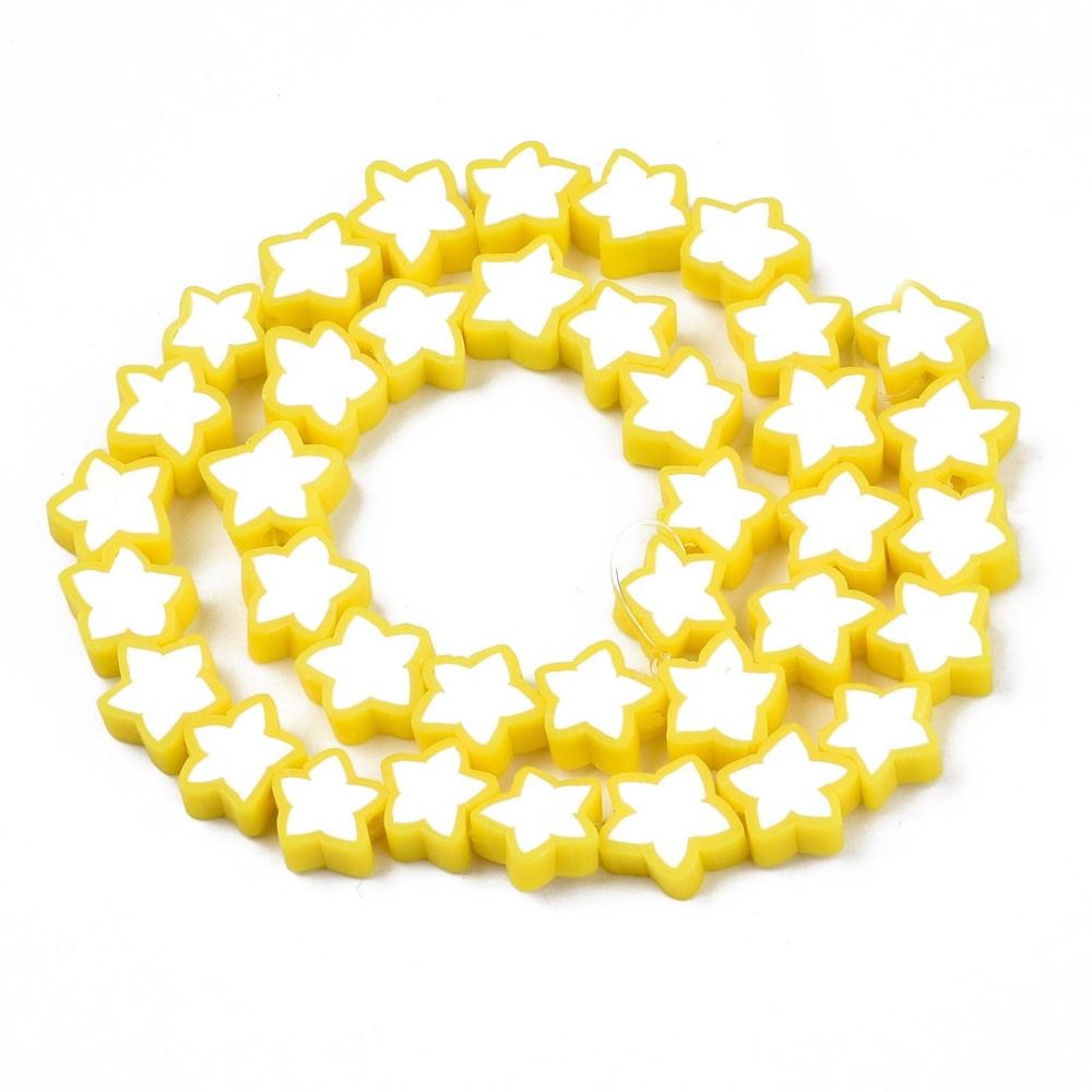 Polymerlerpärlor, Stjärna, Yellow, Ca: 40 st
