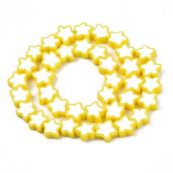 Polymerlerpärlor, Stjärna, Yellow, Ca: 40 st