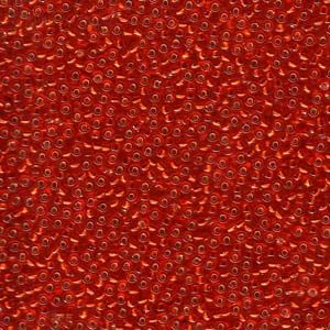 MIYUKI, Japanese Seed Beads, Round, 11/0, Silver-Lined Flame Red