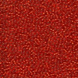 MIYUKI, Japanese Seed Beads, Round, 11/0, Silver-Lined Flame Red