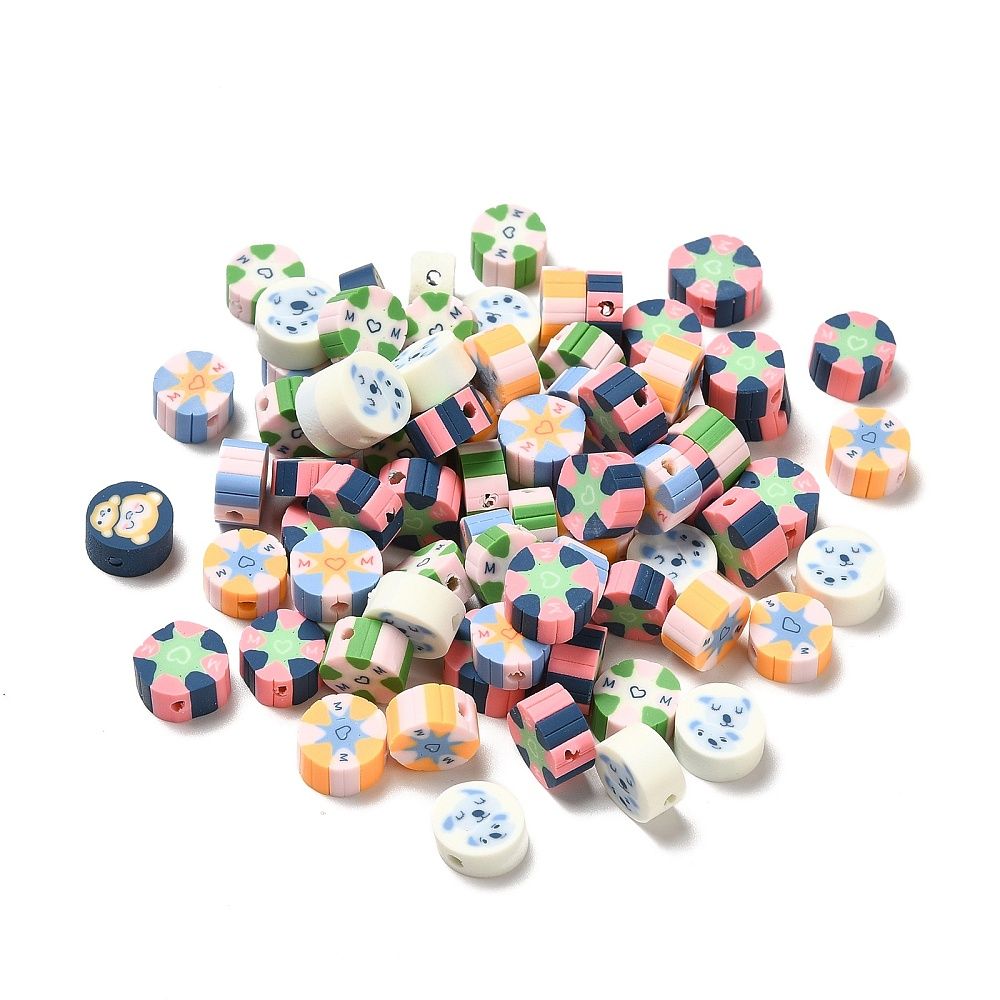 Polymerlerpärlor, Blandade, Olika motiv, 50 st