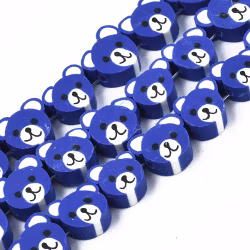 Polymerlerpärlor, Björn, Royal Blue, 40st