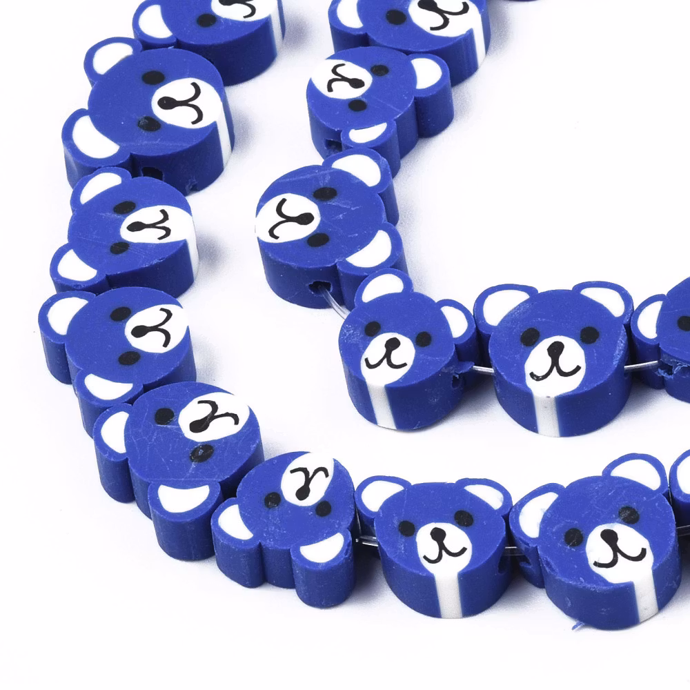 Polymerlerpärlor, Björn, Royal Blue, 40st