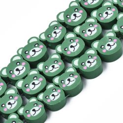 Polymerlerpärlor, Björn, Sea Green, 40st