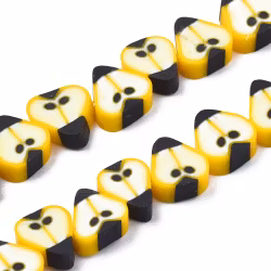 Polymerlerpärlor, Pear Slice, Gold, 40st