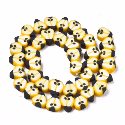 Polymerlerpärlor, Pear Slice, Gold, 40st