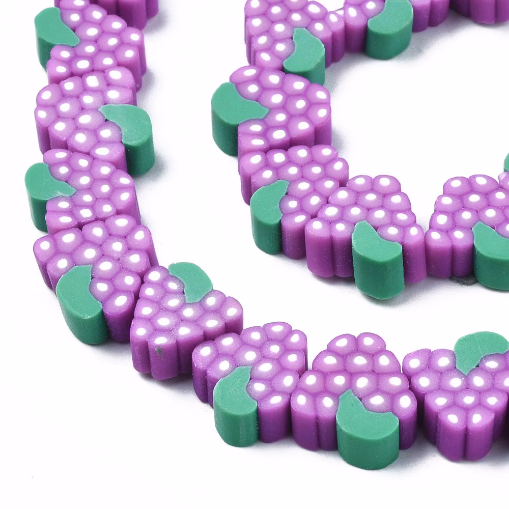 Polymerlerpärlor, Druvor, Orchid, 36-40st