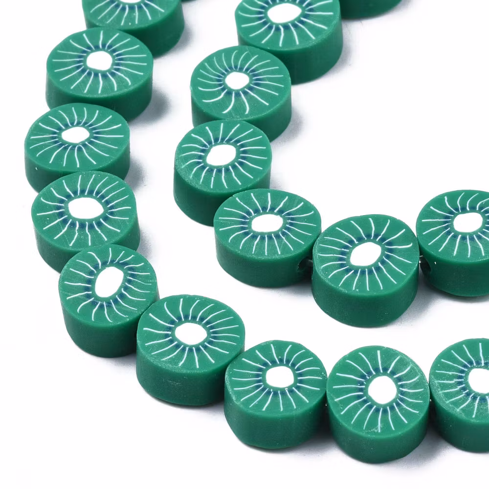 Polymerlerpärlor, Kiwi, Green, 38-40st