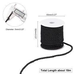 Polyestertråd, Black, 5mm, 18m