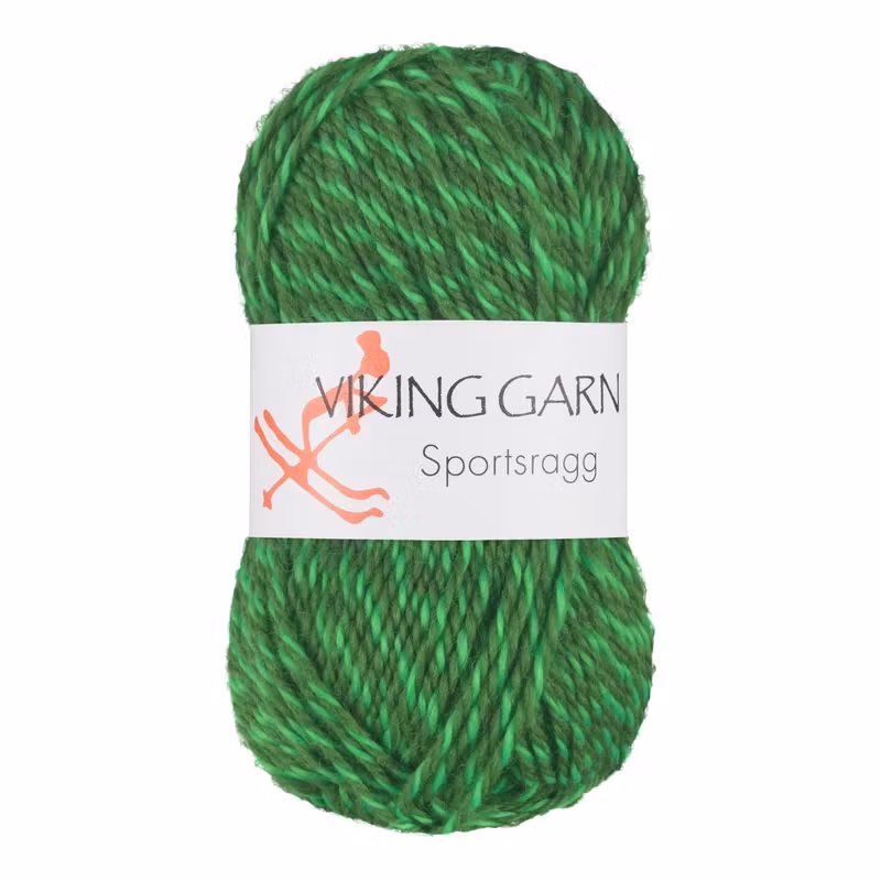 Garn Sportsragg, 50g, Multi Grön, 537