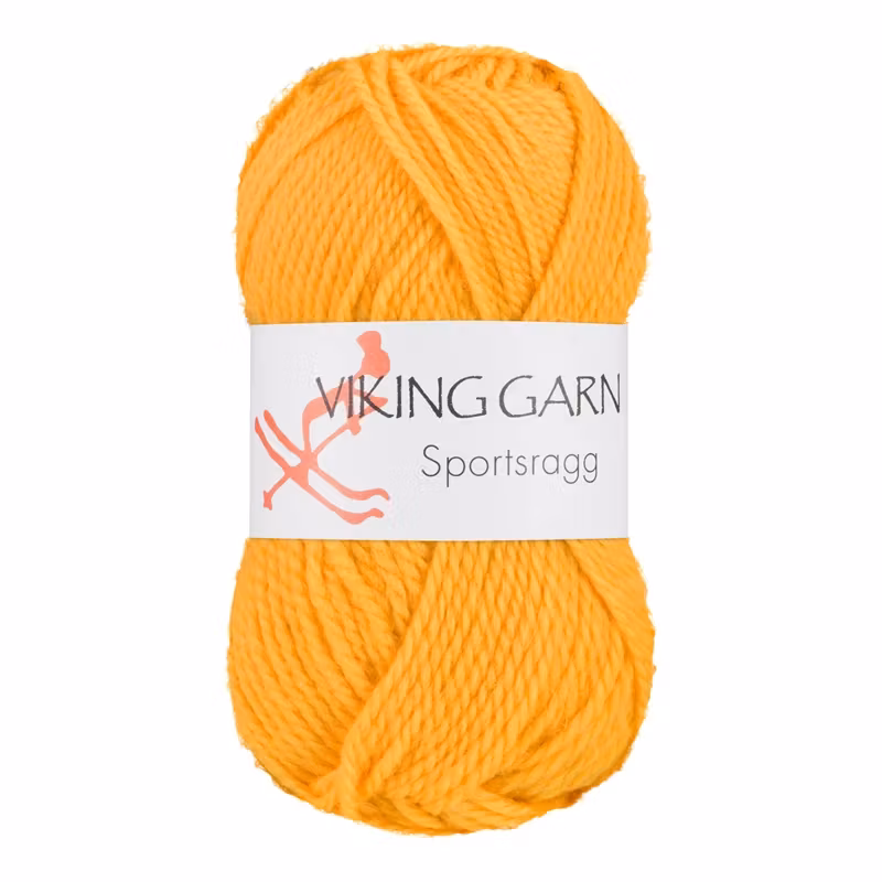 Garn Sportsragg, 50g, Gul, 545