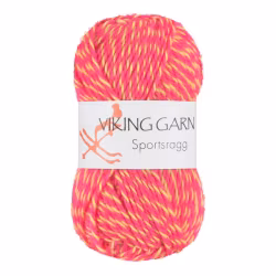 Garn Sportsragg, 50g, Multi Rosa/Gul, 557