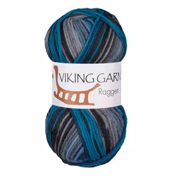 Garn Raggen, 150g, Multi Blå/Grå, 728