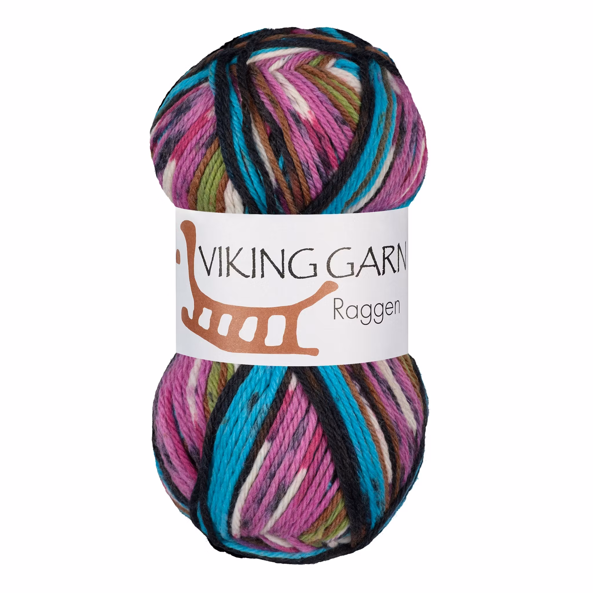 Garn Raggen, 150g, Multi Ljus Turkos/Rosa, 740