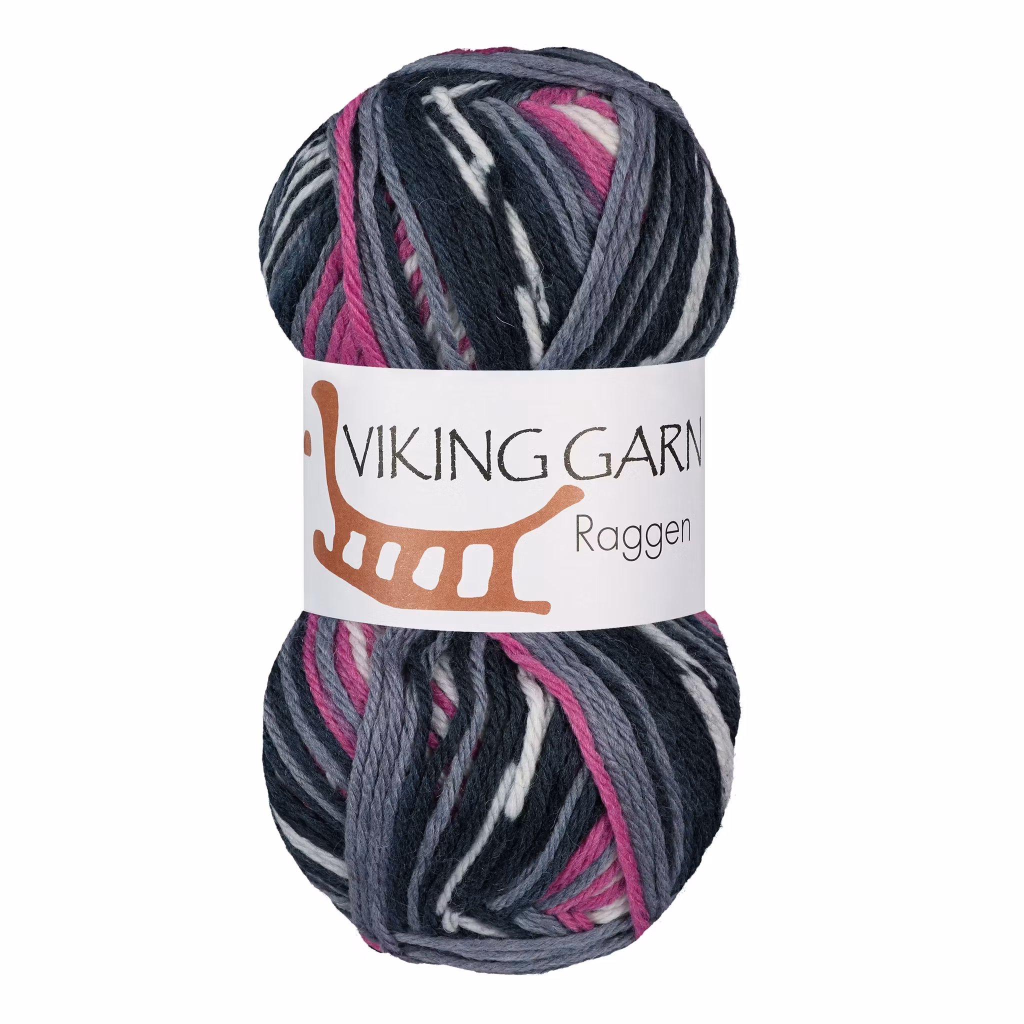 Garn Raggen, 150g, Multi Mörk Grå/Cerise, 770