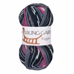 Garn Raggen, 150g, Multi Mörk Grå/Cerise, 770