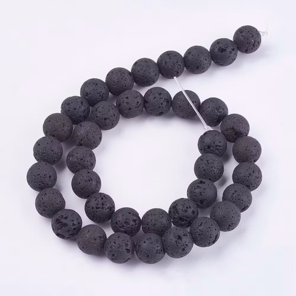 Natural Lava Rock Beads, 10mm, Ca 40 st