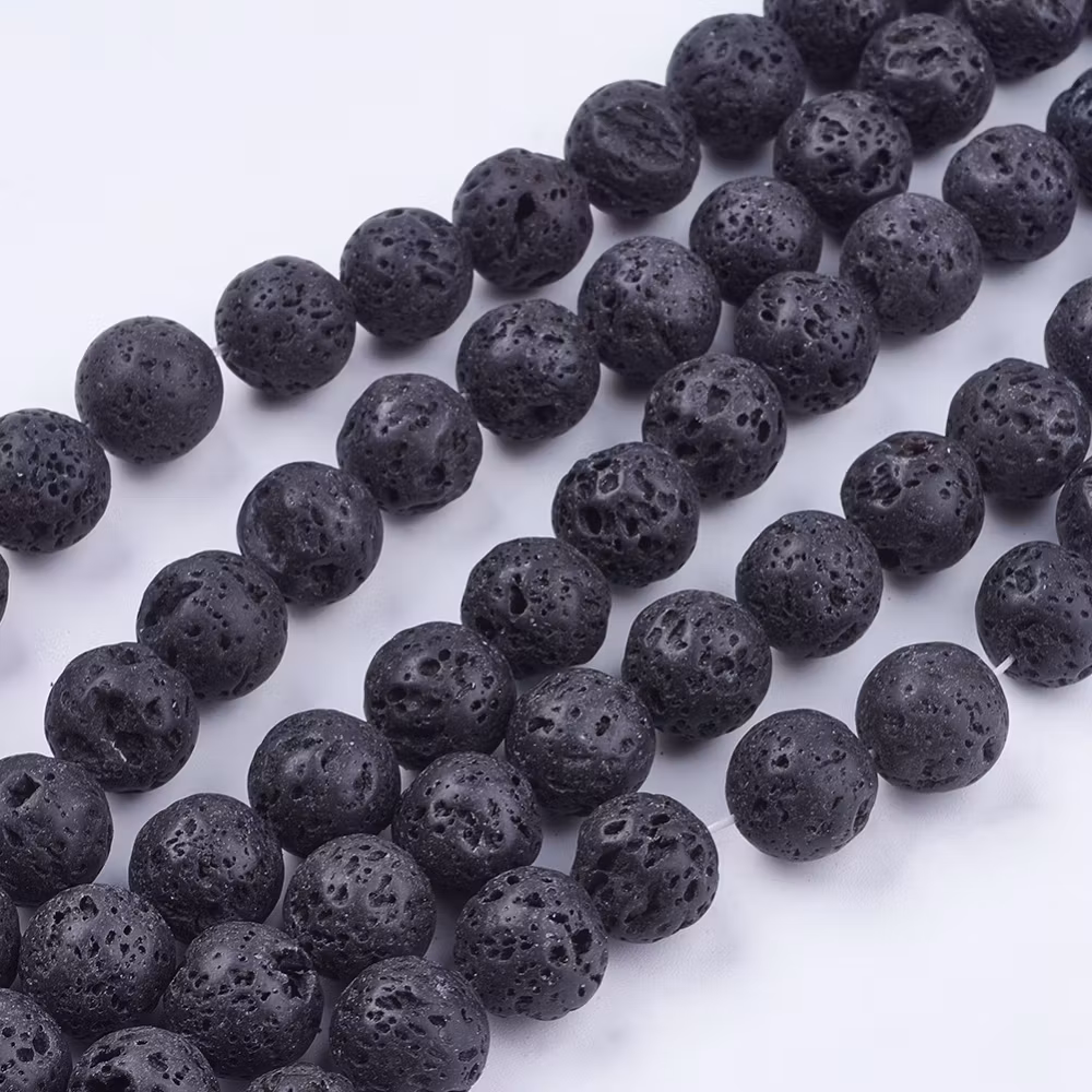 Natural Lava Rock Beads, 14mm, Ca 27st