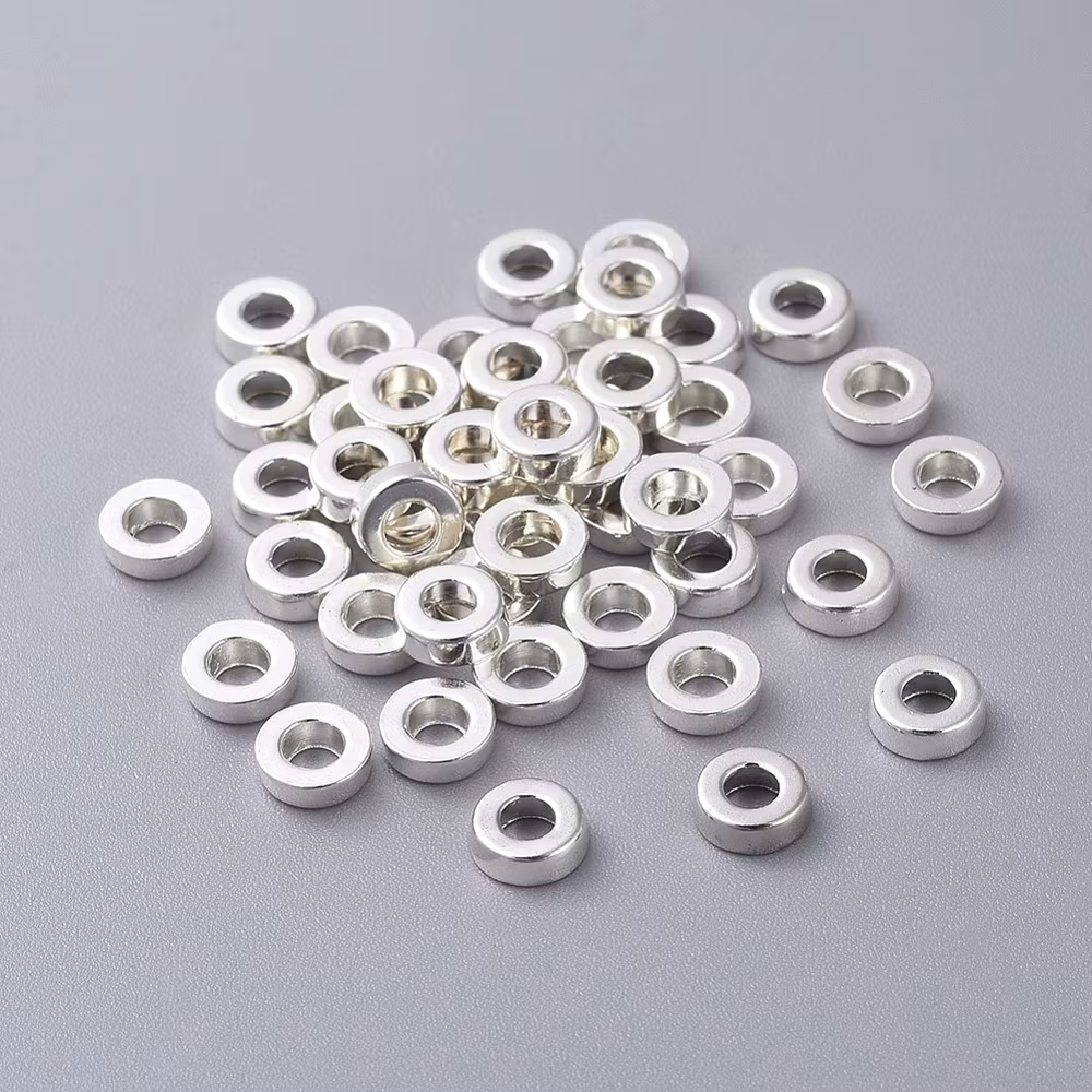 Mellandel Rund, 6x2mm, 50st, Silver