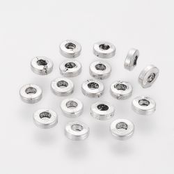 Mellandel Rund, 6x2mm, 50st, Antik Silver