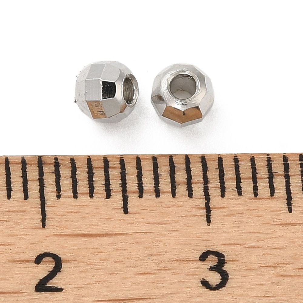 Mellandel facetterad, 4x3,3mm, 20st, Platina