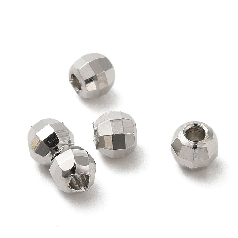 Mellandel facetterad, 4x3,3mm, 20st, Platina