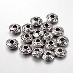 Mellandel, Platt Rund, 8x3mm, 50st, Antique Silver
