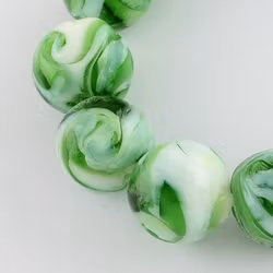 Lampwork, Glaspärlor, 14mm, Lime Green, 10st
