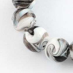 Lampwork, Glaspärlor, 14mm, Coconut Brown, 10st