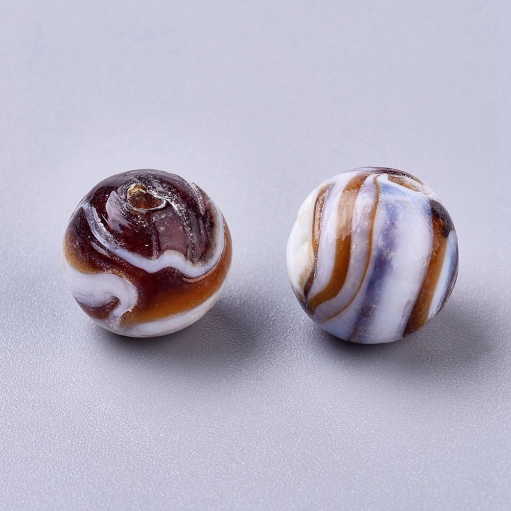 Lampwork, Glaspärlor, 14mm, Mixade, 10st